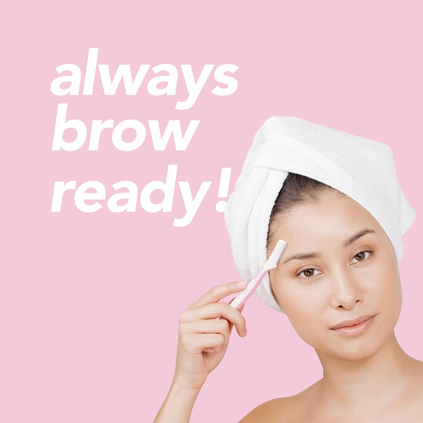 Favy Favy Facial Beauty Razor, Eyebrow Razor, Dermaplane Razor, Exfoliate your skin, Keep your skin clear, Make your face smooth, Remove peach fuzz, Allow for flawless makeup application, 3 Pack