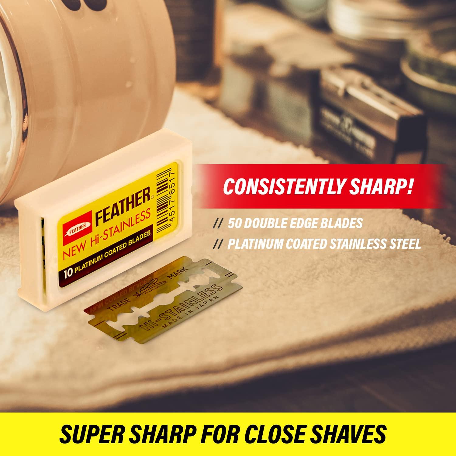 Feather Brand Feather Hi-Stainless Platinum Double Edge Razor Blades 30 Ct