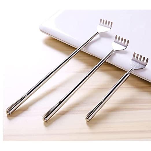 NavaFresh Basics Portable Telescopic Metal Back Scratchers/Hand Massager with Pocket Clip, Silver