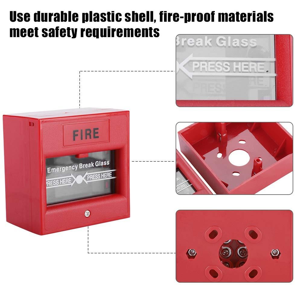 Byged Fire Emergency Button, Fireproof Durable Glass Break Emergency Button, max 3A@36VDC Indoor exit Door for Emergency Door