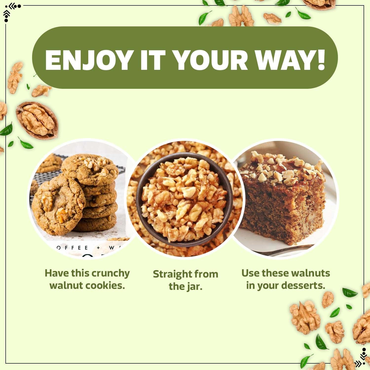 WONDERLAND FOODS (DEVICE) WONDERLAND FOODS (DEVICE) Natural Dried Broken Walnut Kernels (Akhrot Giri) 400G Pouch|Rich In Protein & Antioxidants|Low Calorie Nut|Dry Fruit For Snacking & Baking