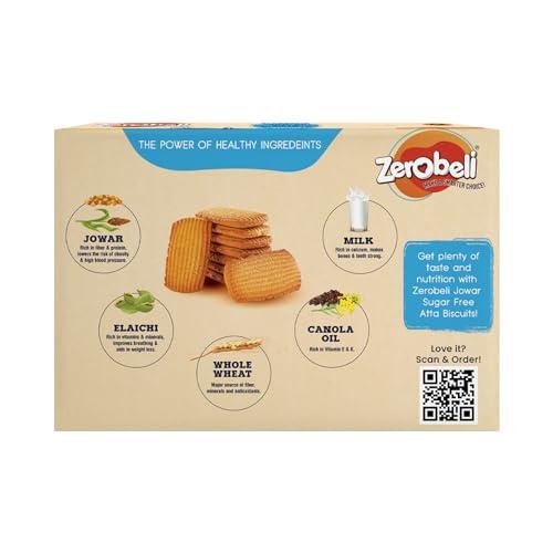 Zerobeli Zerobeli Sugar-Free Jowar Atta Biscuits - 325g | Wholesome, Delicious, and Guilt-Free | Perfect Blend of Nutrition and Flavor | Ideal for Health-Conscious Consumers | 100% Wholegrain, No Refined Sugar | Healthy Snack for Your Wellness Goals