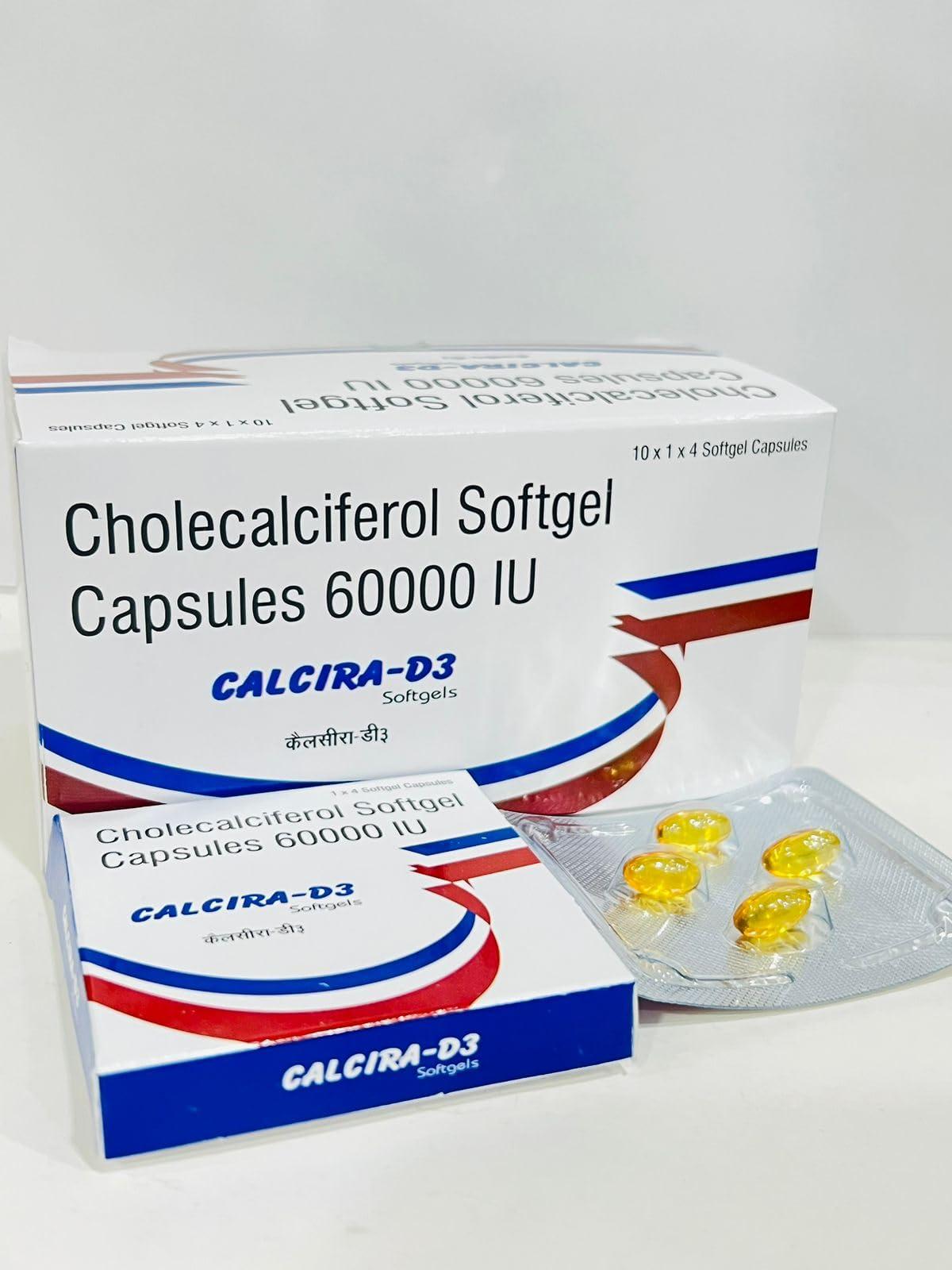 STELVEDIC Cholecalciferol Capsules_Calcira D3 60000 i.u. for Bone, Joint and Muscle Care-3 * 4=12capsules