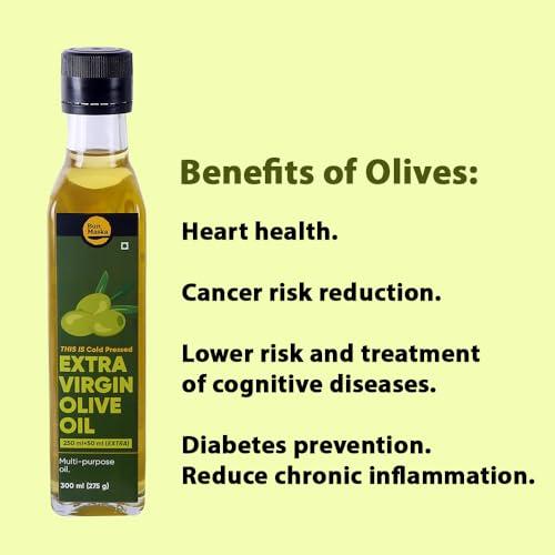 Bun Maska Bun Maska Cold Pressed Extra Virgin Olive | Premium Cooking Oil | Perfect For Frying & Baking | Cholesterol-free, Rich In Vitamin E, Boosts Metabolic Health & Immune System (300 ml)