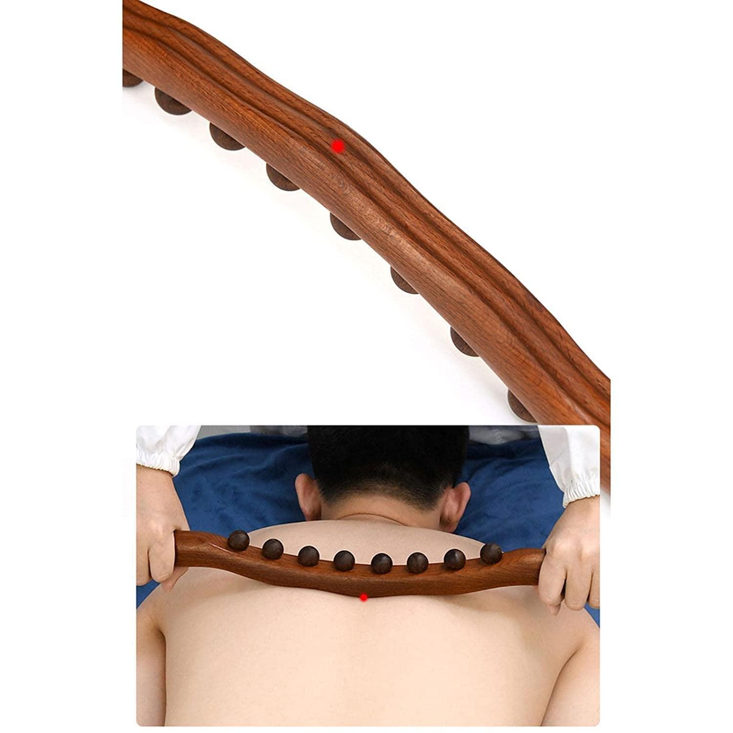 Kruvad Kruvad Gua Sha Stick Massage Wooden Stick for Shoulder Neck Arms Carbonized Wood Massage Tool