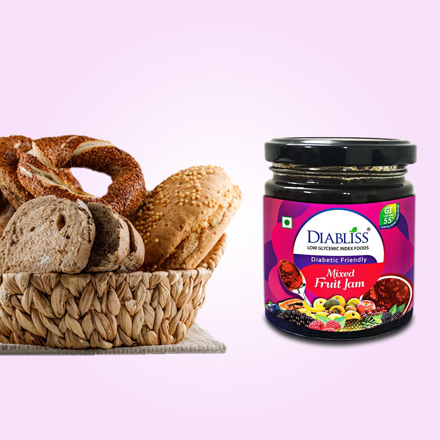 Diabliss DiaBliss Diabetic Friendly Mixed Fruit Jam 225g Low Glycemic Index(GI) Sugar Free Alternative (675 g)