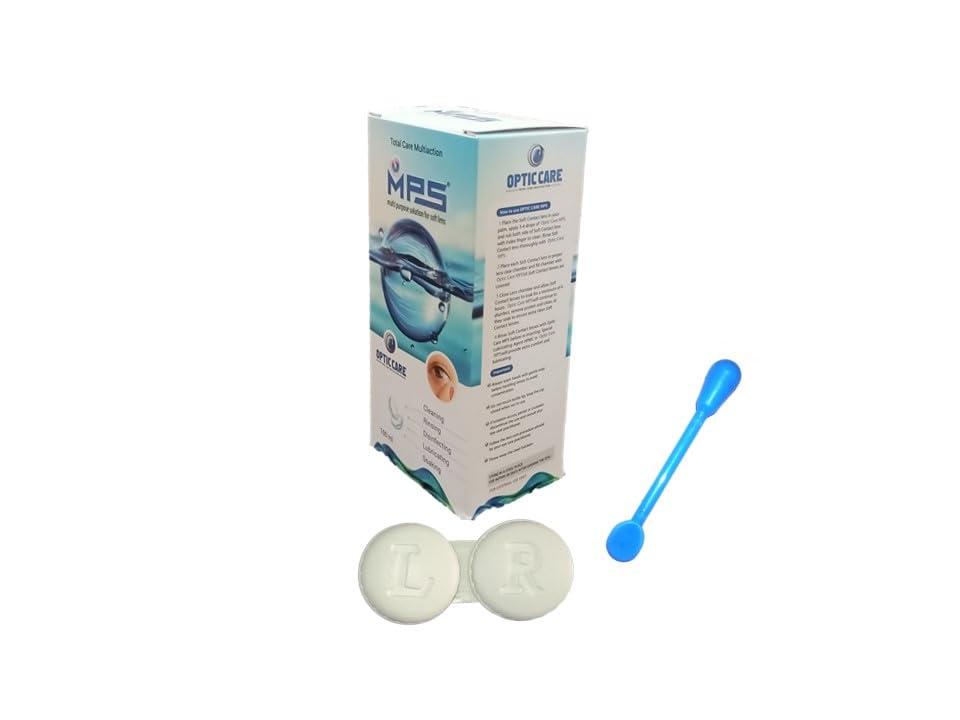 MD Prosthetic Contact Lens/Contact Lens (Medium Brown Center Black) with Lens Case, Lens Holder and 60 ML Solution