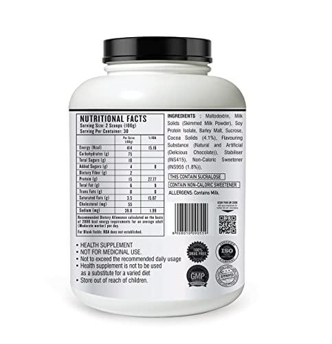 MUSCLETRAIL MuscleTrail Pro Series Weight Gainer Powder | Kaju Pista Badam (3kg) | 15g Protein, 414 Calories, 75g Carbs, High in CaloriesforWeightgain