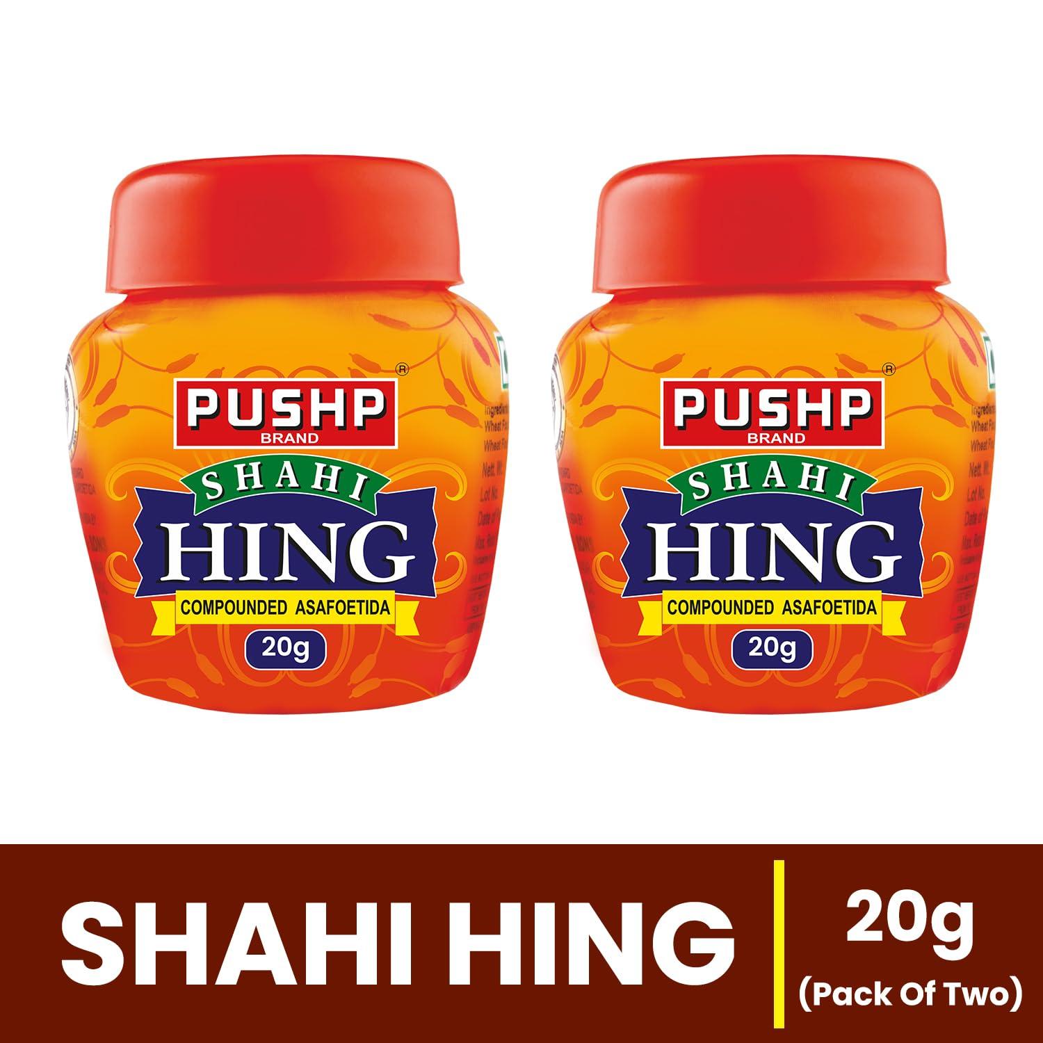 Pushp Brand Pushp Brand Asafoetida Hing Jar Strongest Compounded Pure Hing Powder(20 GM) (Pack of 2)