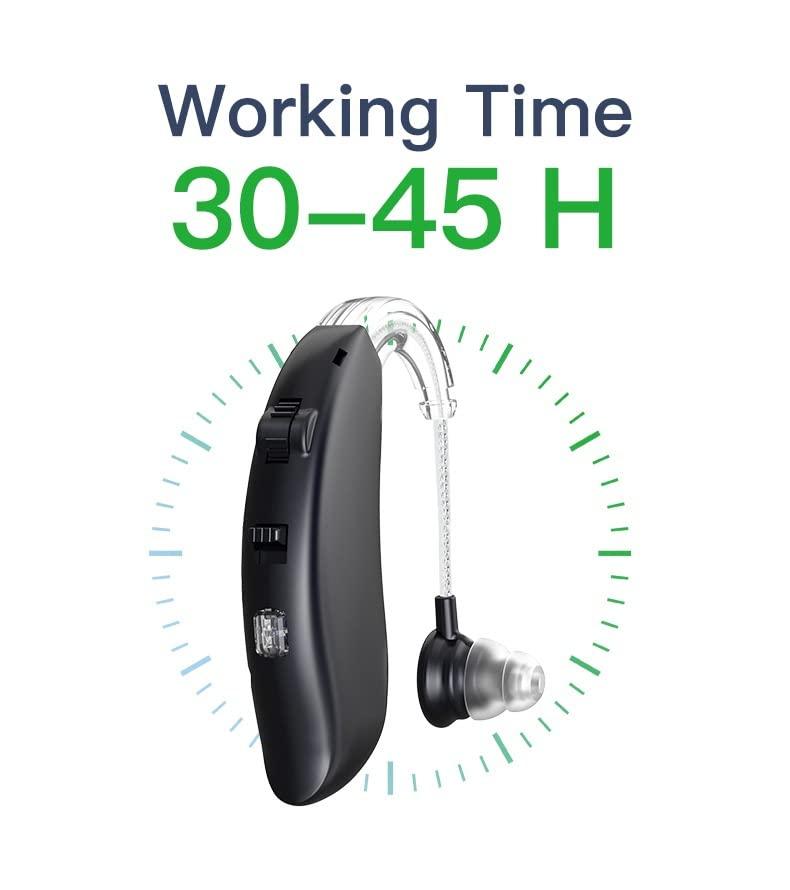 HP SOUND PLUS HP SOUND PLUS Hearing Aid/Rechargeable Sound Amplifier/Sound Enhancement Device/Editional Feature of Bluetooth Connection HP 106BT BLACK For Moderate Hearing Loss