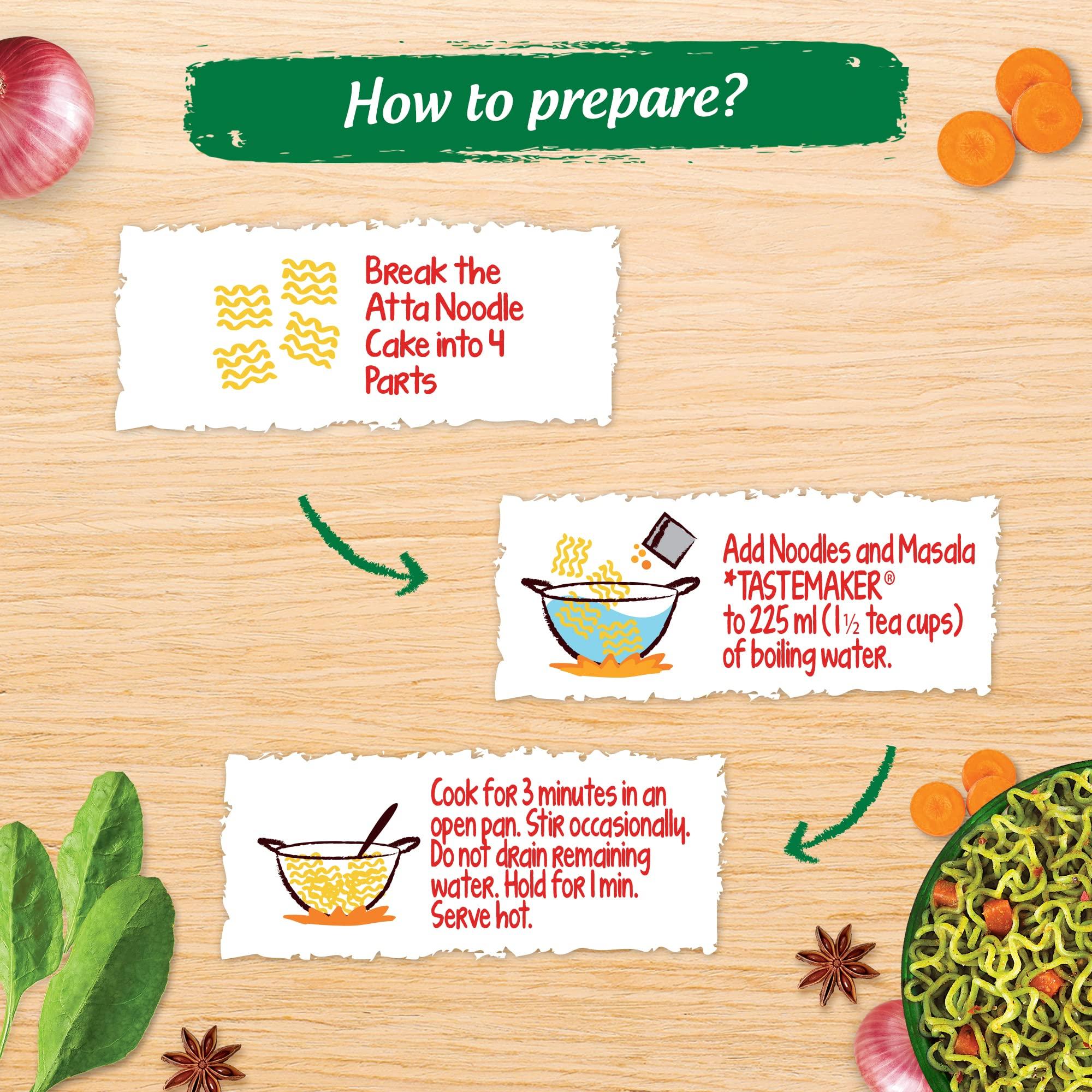 MAGGI Maggi Nutri-Licious Masala Veg Atta Noodles with Spinach Pouch, 72 g