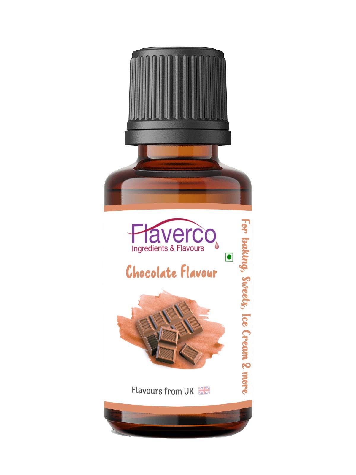 FLAVERCO Flaverco Food Flavour Essence Combo Pack (Chocolate, Choco Hazelnut, Choco Brownie, Mocha, Cream, Creamy Caramel)) for Baking Cake, Chocolates, Indian Sweets, Ice Cream & More.. (30ml*6)