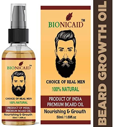 BIONICAID Bionicaid Beard Growth Oil - 50ml - More Moustache Beard Growth, With Redensyl, 8 Natural Oils including Jojoba Oil, Vitamin E, Nourishment & Strengthening | Beard Oil for Patchy and Uneven Best Beard Growth Oil for Men