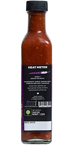 El Diablo Sauces EL Diablo Hot Red Chili Sauce Premium Gourmet Gluten Free Fresh Natural Ingredients 100% Vegan Momos Fried Rice Hakka Noodles Flavor Hot Chilli Spicy Sauce 240g Bottle