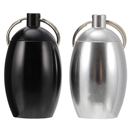 HEALLILY 2pcs Pill Holder Organizer Pill Case Bottle Container with Keychain Pill Box Useful Acessories