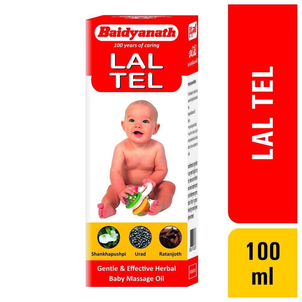 Baidyanath Baidyanath Lal Tel Ayurvedic Baby Massage Oil | Stronger Bones and Muscles | Massage Oil for New Born | 100ml (Pack of 2)