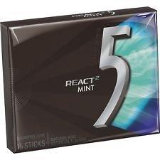 Wrigley's Wrigley's 5 React 2 Mint Sugar Free Gum 15 Sticks (Pack of 2) 41g