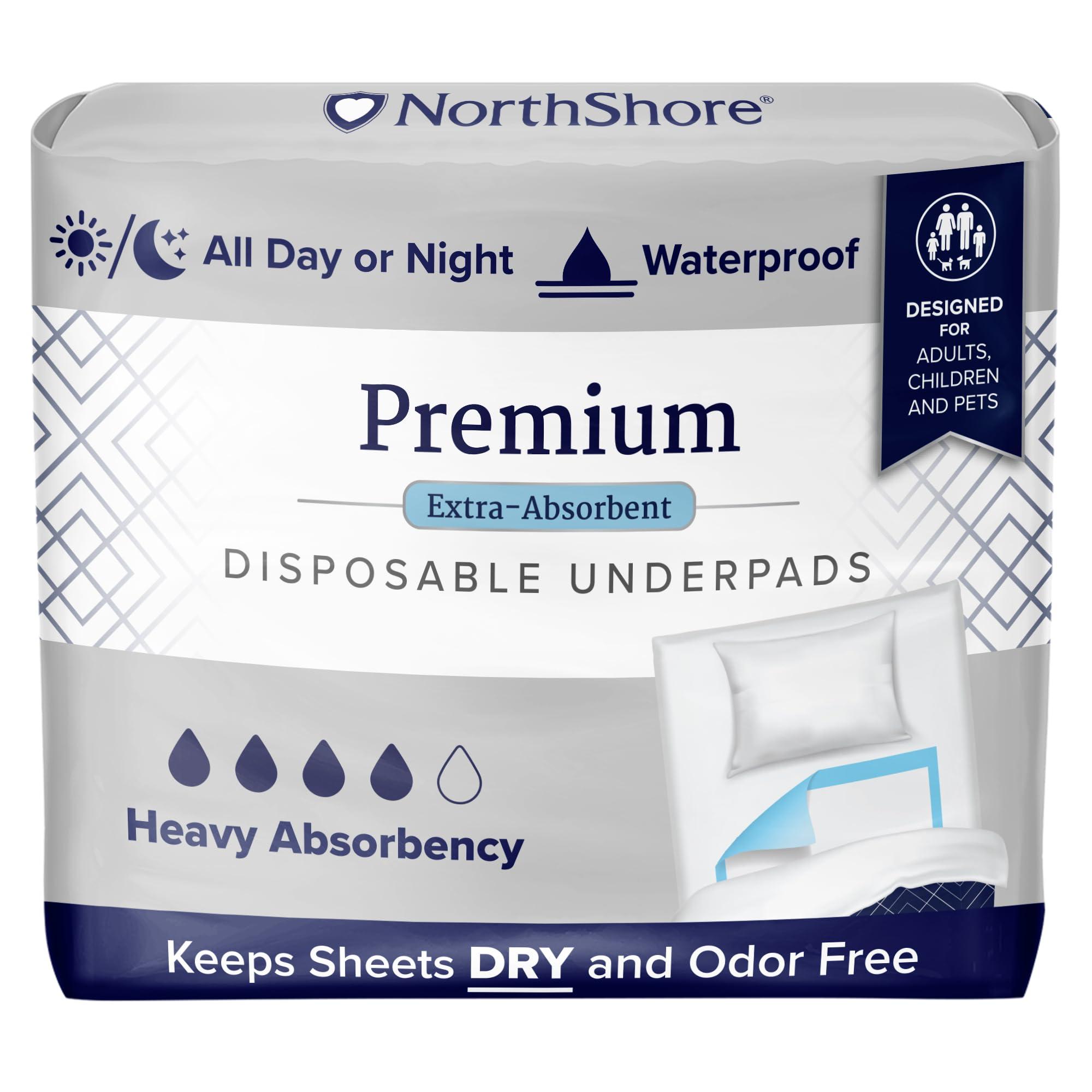 NorthShore NorthShore Premium Blue Disposable Underpads (Chux), Large Size 23 x 36, Pk/25