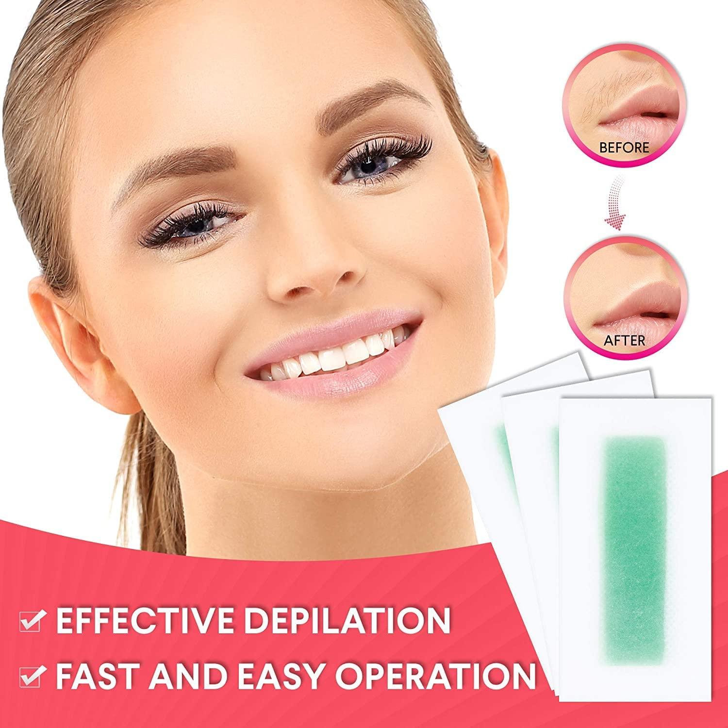 AKADO AKADO Hair Removal Ready to Use Cold Waxing Strip Eyebrows Face Upper Lip Chin Facial Wax Strips for Girls and Women\'s - 10 pc. (20)