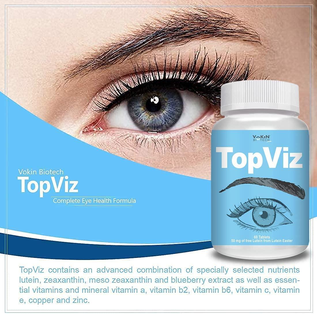 Vokin Biotech Vokin Biotech Topviz Complete Eye Health Formula To Maintain Healthy Eyes and Good Vision (60 Tablets)
