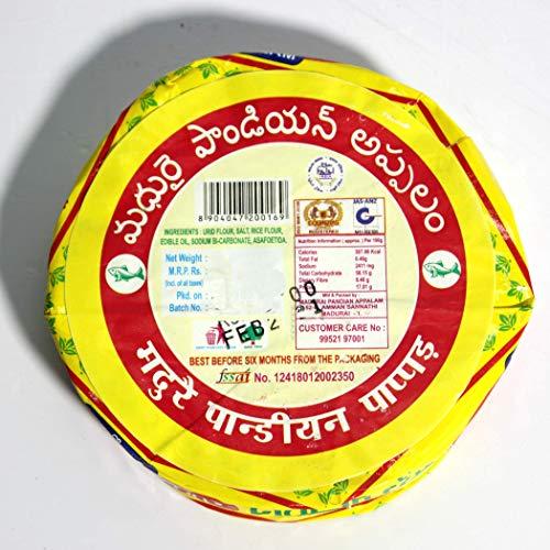 Madurai Pandian Madurai Pandian Plain Flavor South Indian Papad - Pack of 4 x 100gm (400 gm)