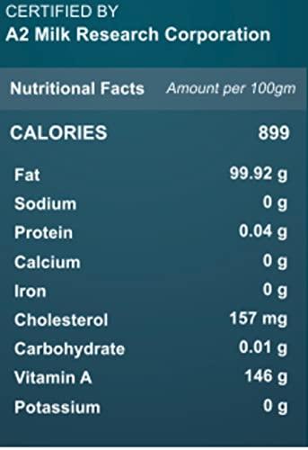 Farm2Mamma Farm2Mamma Vedic A2 Desi Cow Bilona Ghee,500ML, Curd Churned, Authentic Ghee, Pure Natural & Healthy, A2 Certified, Grass Fed Cultured Ghee, Glass Matka Jar