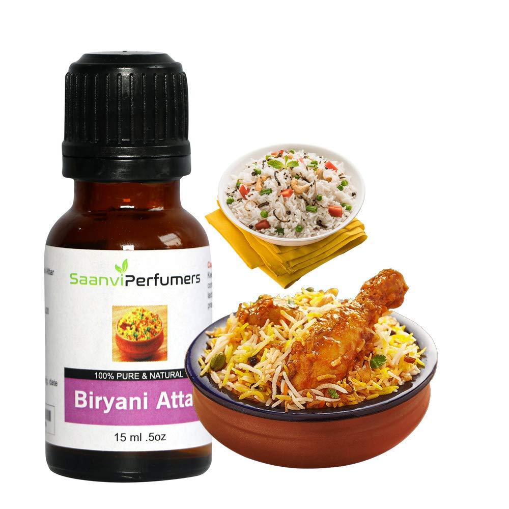 Saanvi Perfumers Delhi Saanvi Perfumers Biryani Flavour Essence For Use Biryani, Pulao, Mutton/Chicken, Chops, Korma, Khushka, Stew, Kababs, Ice Cream, Milkshakes, and Other Dishes (15ml)