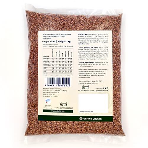 ALSWAMITRA Grain Forests Organic Ragi Whole Grain 1kg (Finger Millet)