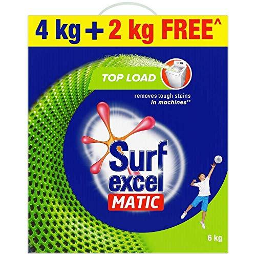 Surf Excel surf excel matic top load detergent powder, 6kg(4+2kg free).