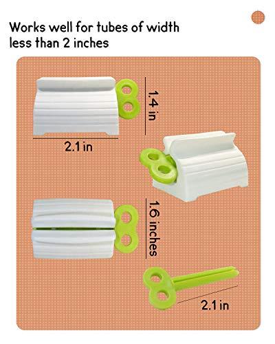 MoHern MoHern Plastic Toothpaste Squeezer, 4 Pcs Toothpaste Tube Squeezers, Multi-Purpose Toothpaste Dispenser, Rolling Toothpaste Holder Stand