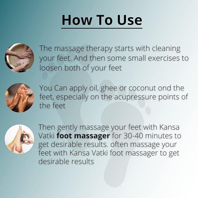 NavaFresh Basics Kansa Foot Massager, Relaxes Tired Feet and Induces Sound Sleep, for Blood and Lymphatic Circulation kansa singal wati (Green)
