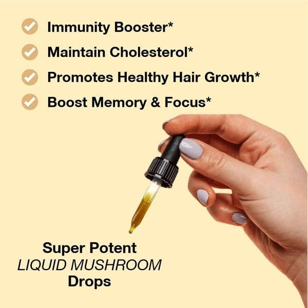 AmazingOrganics Chaga Mushroom Drops - Potent Extract for Natural Wellness, Easy-to-Use, Vegan Formula