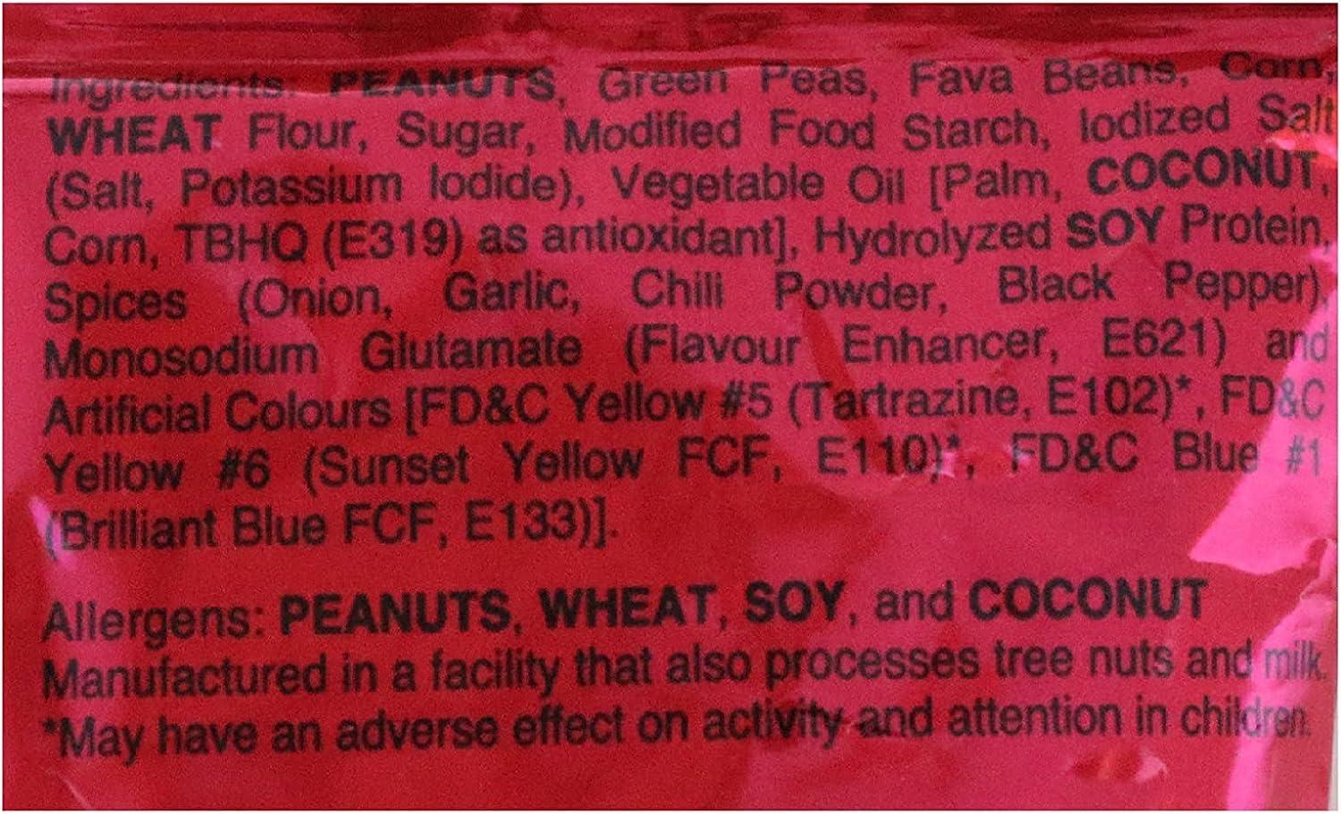 Generic Ding Dong Mixed Nuts Hot And Spicy Cornick, Green Peas, Crackers Nuts, Peanuts, & Fava Beans All In One Snacks, 3.53 Oz 100g Pouch (Imported) (Pack Of 2)