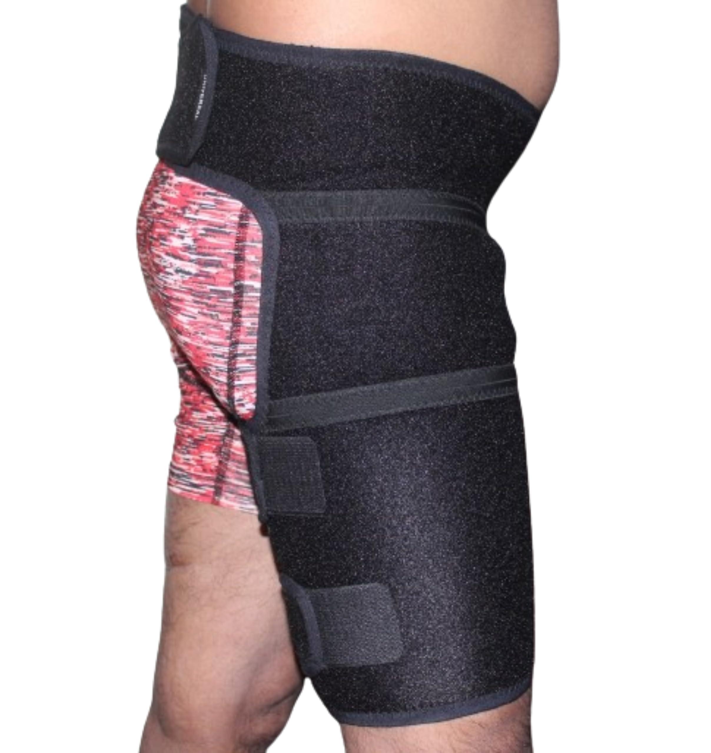 WITSOUL WITSOUL Hip Thigh Support Groin Support Brace Compression Thigh Strap Wrap for Recovery Sports Pain Relief (SMALL)