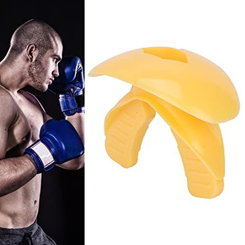 POMK Shock Mouth Guard, Smooth Breathing Gum Injury Prevention Boxing Mouth Guard Safe with Lanyard for Football for Hockey for Youth for Adults for Lacrosse(yellow)