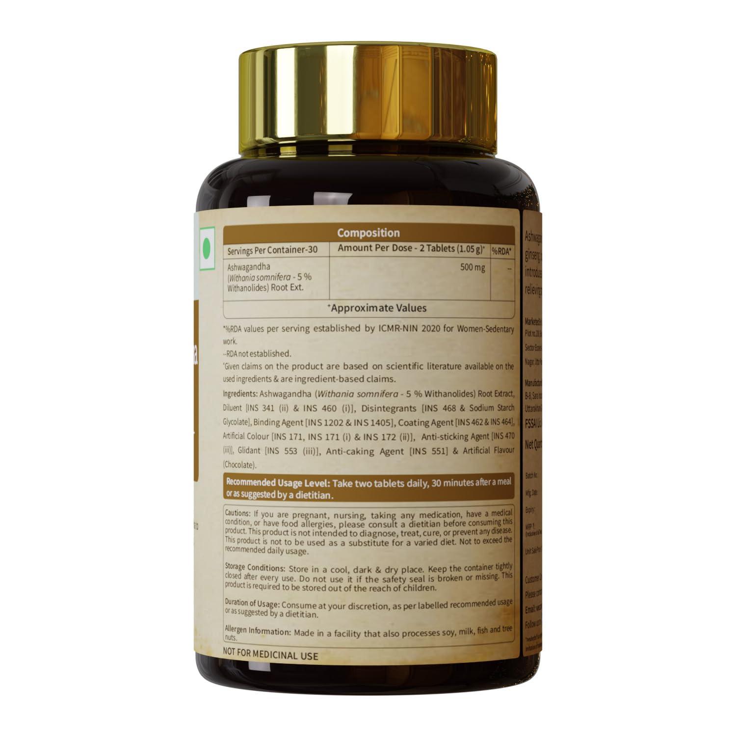 Neuherbs Neuherbs Ashwagandha Tablets 500 mg for Men & Women (60 tablets) | Rich In Antioxidant | Boost Energy, Reduce Stress, Better Absorption & Support Sleep Cycle | Promote Overall Health