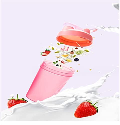 Shaker Bottle Blender Shaker Bottle with Classic Loop Top& Stainless Whisk Ball-16oz (Pink)