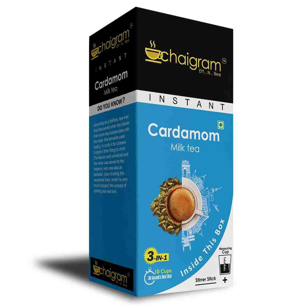CHAIGRAM CHAIGRAM Cardamom Tea & Lemongrass Tea Instant Tea Premix (10 Sachets each pack, 10 x 14g =140g) Pack of 2