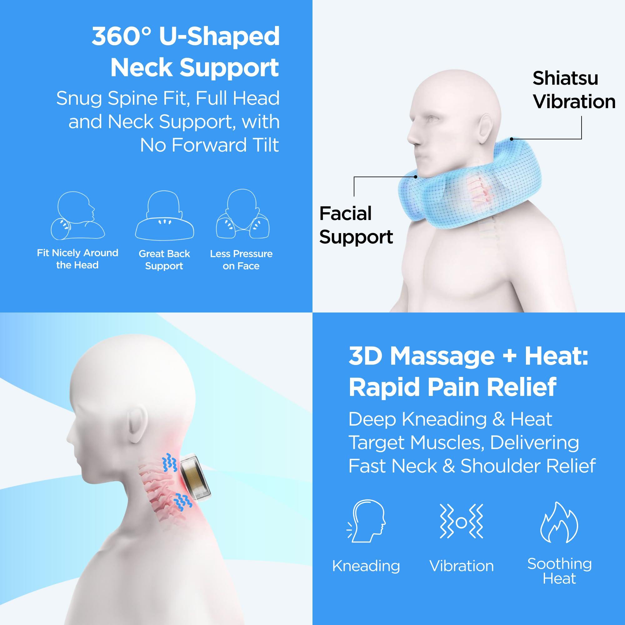 Dr Trust Dr Trust USA Cloudwalker Travel Neck Support for Flights, Rechargeable Memory Foam Traveling Pillow with Massager for Cervical Pain Relief, Air Travel, Home, Office-386 | Set of 1