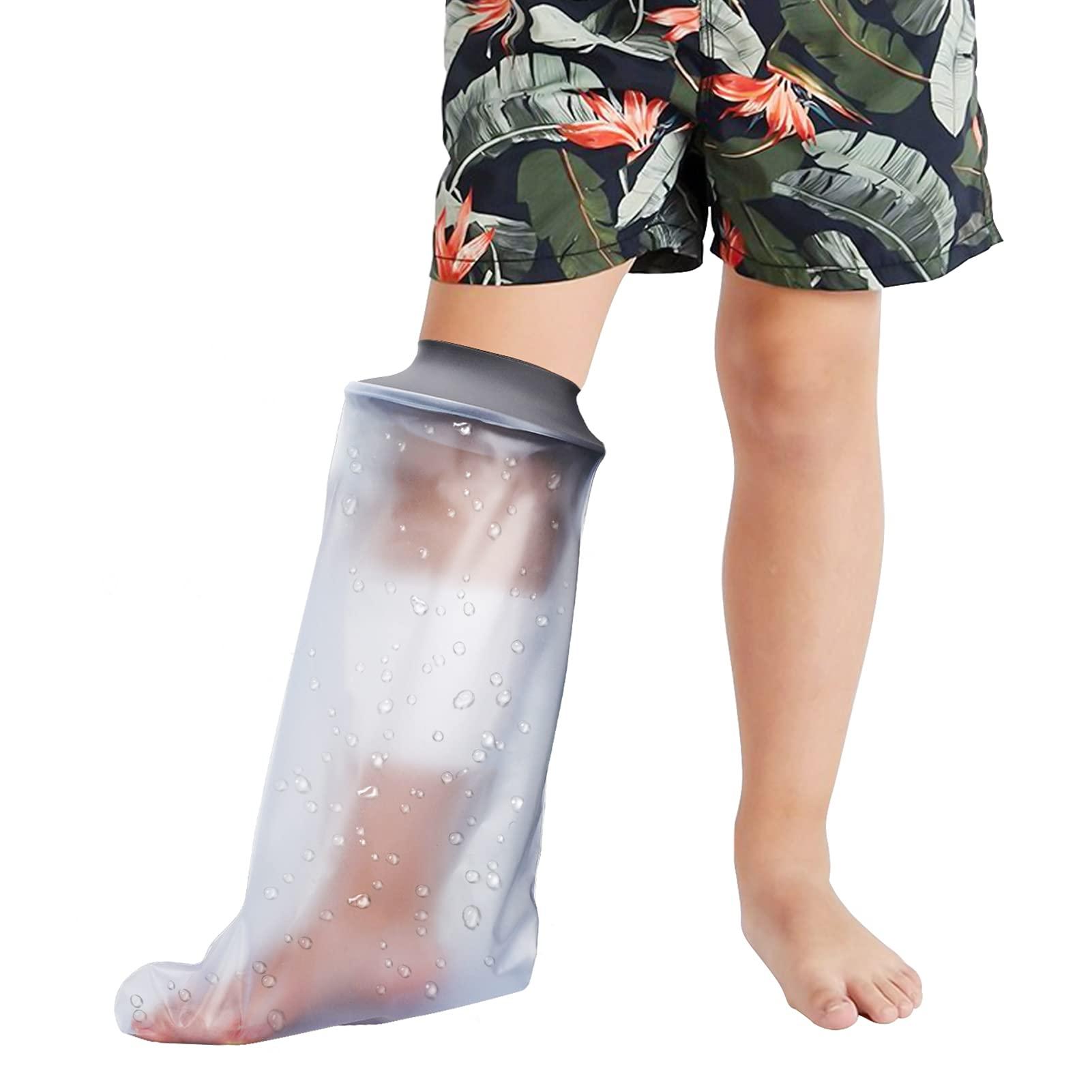 Zoyehoo Kids Leg Cast Cover for Shower Bath Teens, Waterproof Cast Protector to Keep Wound Dry, Reusable Soft Comfortable Cast Shower Cover for Child Leg Knee Foot Ankle Surgery Bandage