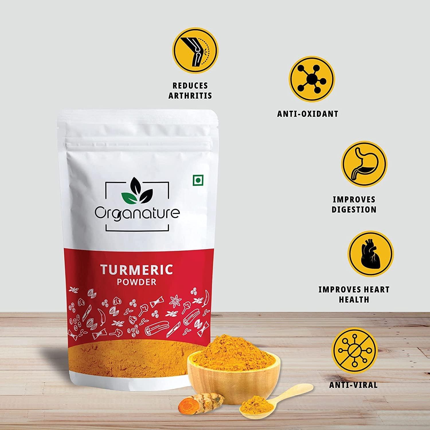 Organature Organature Natural Turmeric Powder | Haldi Powder | High High Curcumin Content Haldi Powder | Immunity Booster (400 Grams)