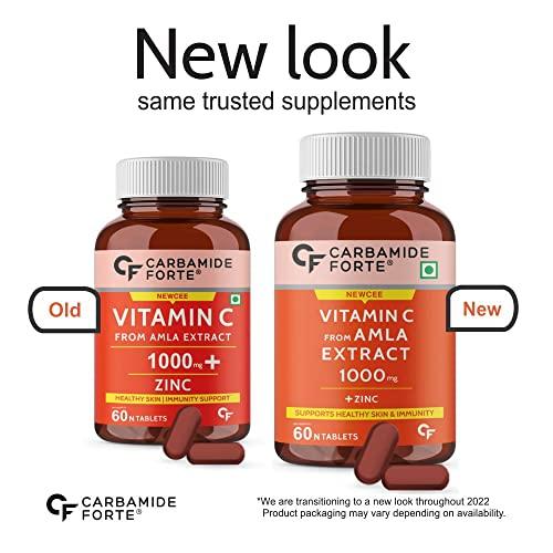 Carbamide Forte Carbamide Forte Natural Vitamin C Amla Extract 1000mg with Zinc for Immunity Boost & Skincare - 60 Veg Tablets