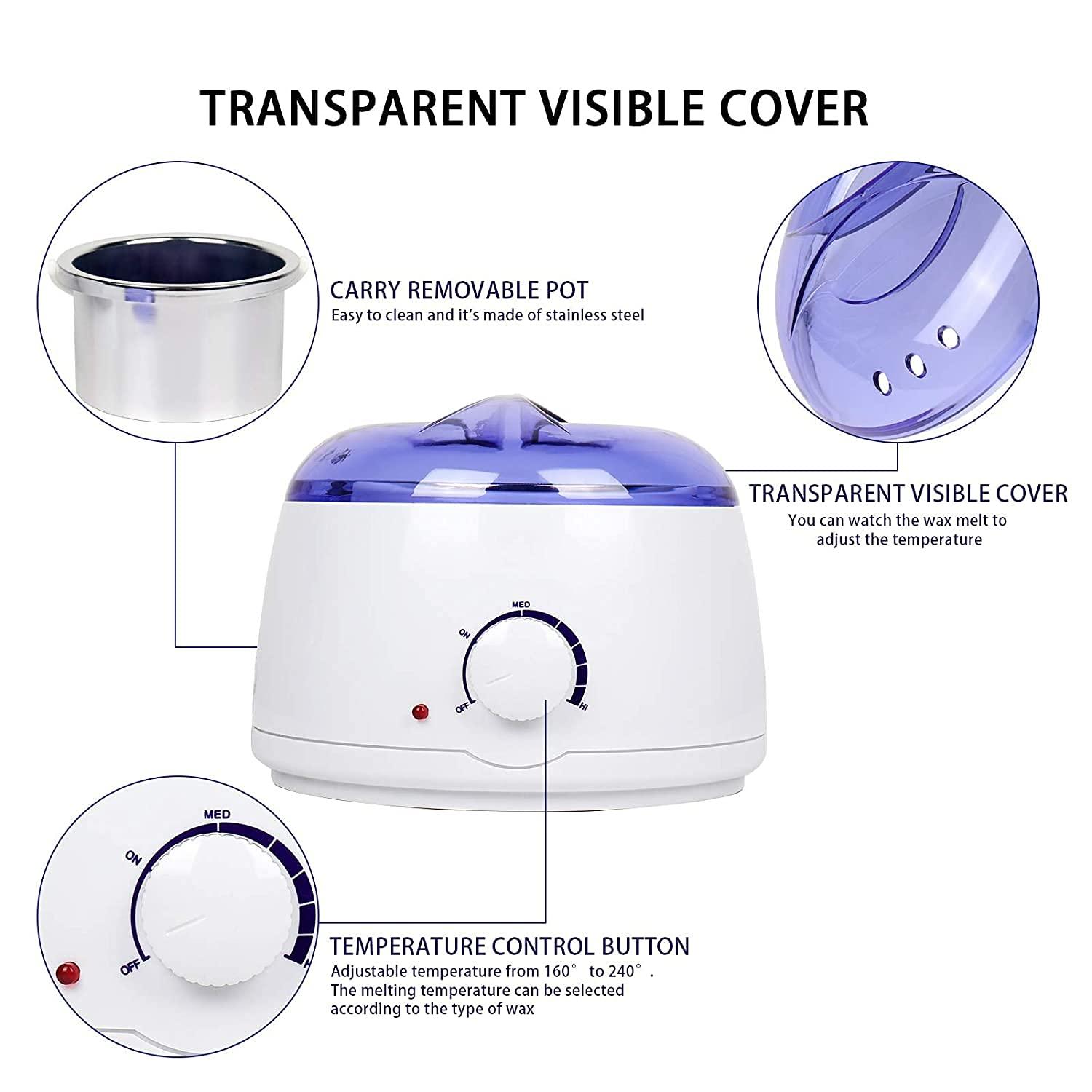 EQUVIA EQUVIA Waxing Kit Wax Warmer Hair Removal with Hard Wax Beans 100 gm. Multiple Formulas Target Different Type of Hair, Eyebrow, Facial, Armpit, Bikini, Brazilian, for Women and Men.