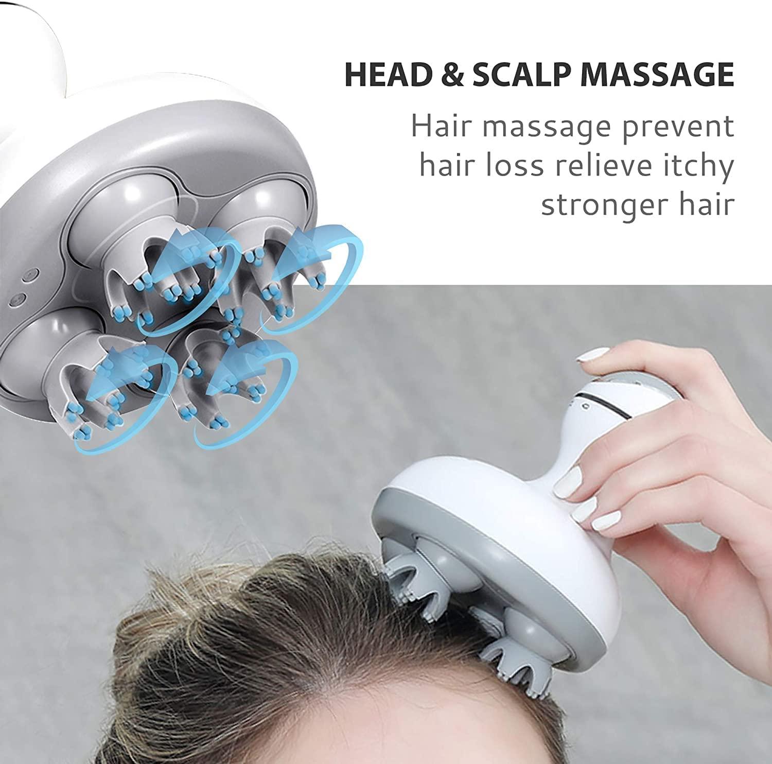 Luteti Luteti Cordless Head Massager - Electric Hair Scalp Massager with Kneading 84 Massage Nodes, Handheld Portable Head Scratcher Massager for Hair Growth, Deep Clean and Stress Relax,Christmas Gifts