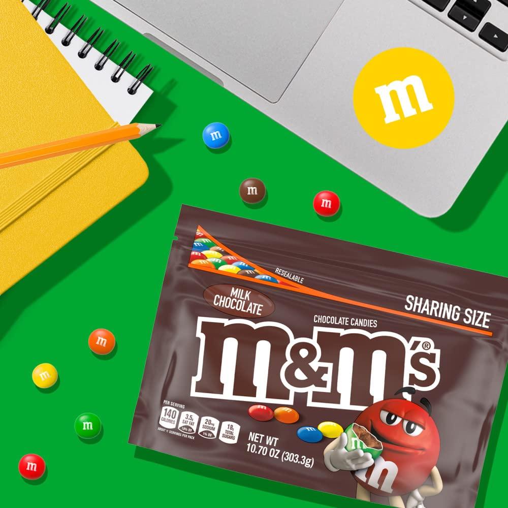 Mars M&MS Milk Chocolate Candy Sharing Size Bag, 10.7 oz