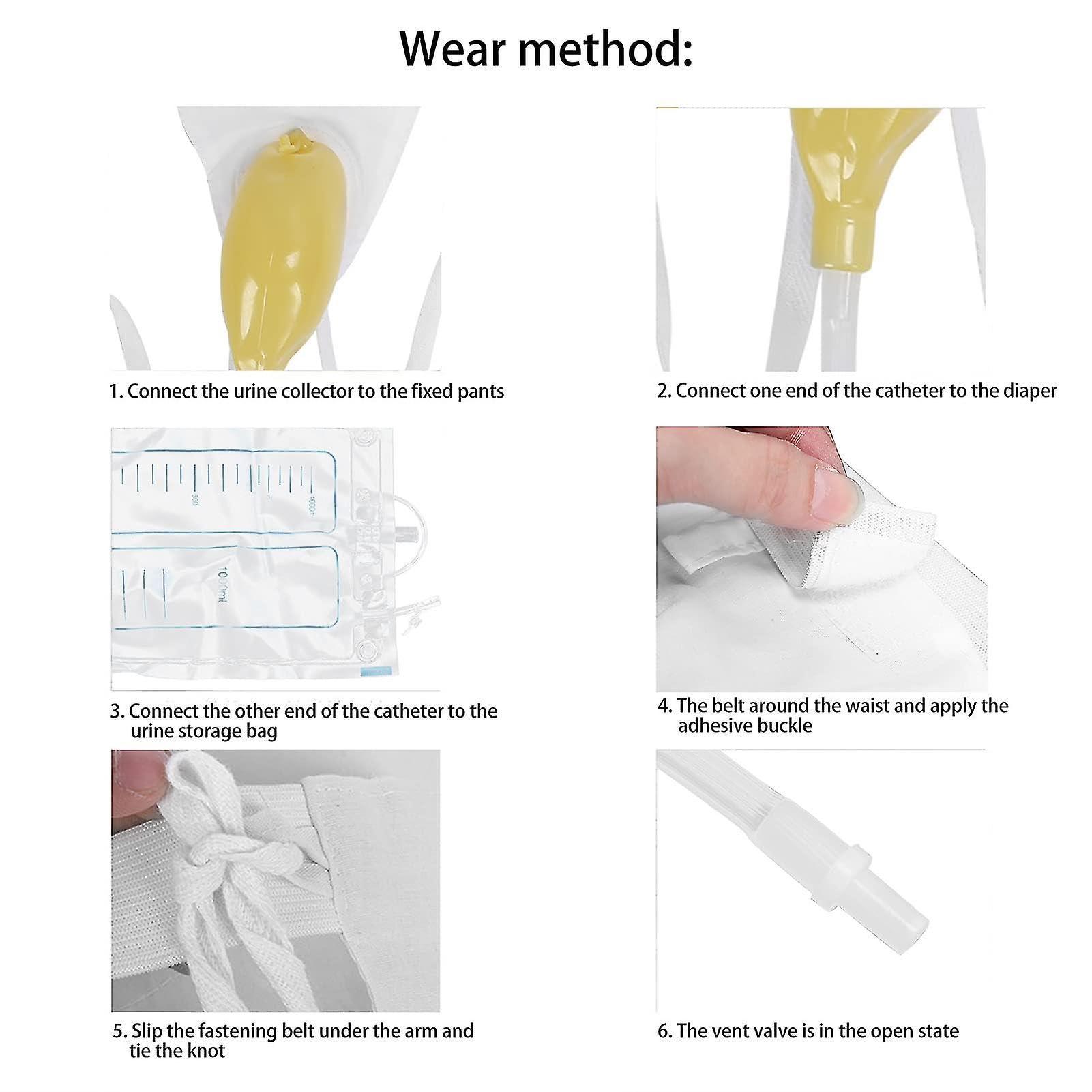 VASADIGITAL VASADIGITAL Men Urinary Drainage Bag with Anti Reflux Chamber Medical Easy-Tapped 1 x 1000 Ml Bags