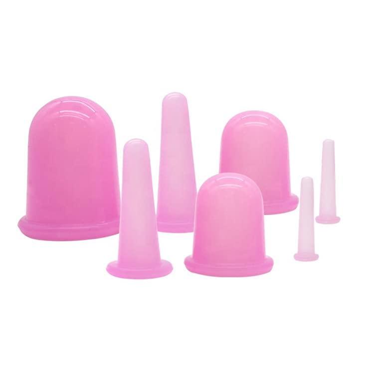 MAPPLEMART Mapplemart 7 Pcs Silicone Anti Cellulite Cup Vacuum Suction Massage Cups Facial Cupping Sets Body and Face Massager