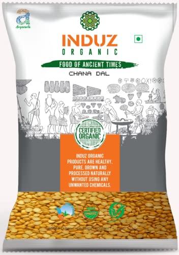 INDUZ ORGANIC Induz Organic Chana Dal, 1kg | Bengal Gram Dal, Unpolished Chana Dal | Natural Organic Pulses