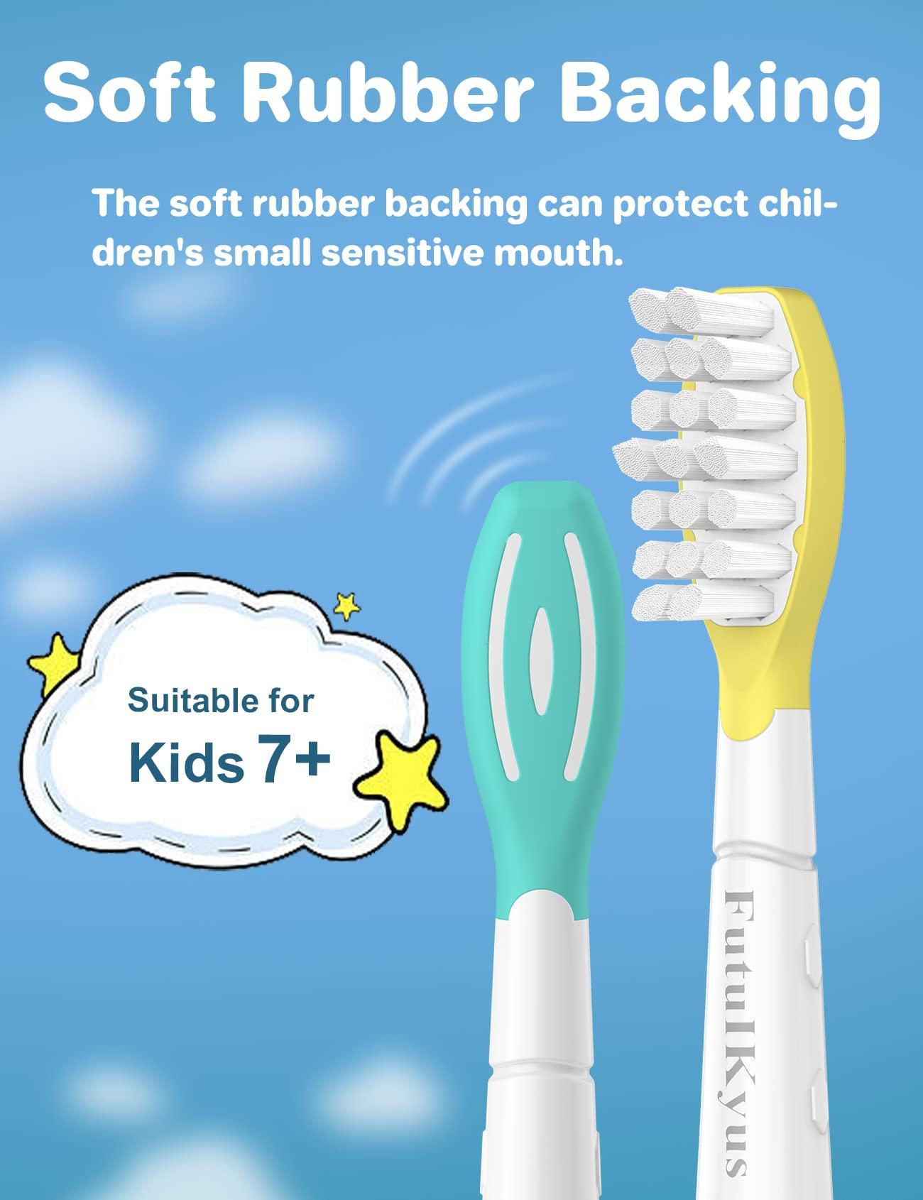 Futulkyus Futulkyus Replacement Heads for Philips Sonicare Kids Toothbrush - Over 7 Years Old Child Standard Soft Electric Children Brush Head for Boy Girl, HX6032/94 HX6042 HX6340 HX6034 HX6321 White 6 Pack