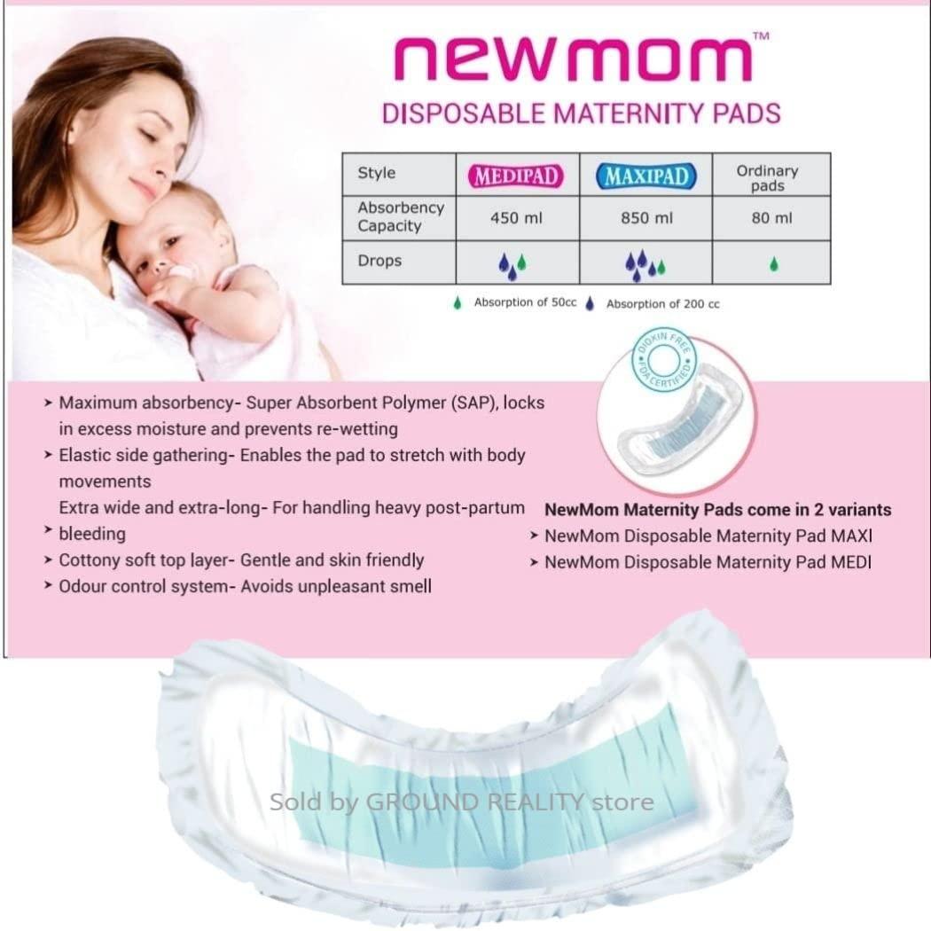 TUNSECHY TUNSECHY Premium New Mom Maxi Maternity Sanitary Pads Napkins for Women - Ultra Soft, Extra Wide, Long Lasting Protection- New Mom Sanitary Maternity Pads, Heavy Flow 850ml - 5 pads in 1 pack. (TU3)